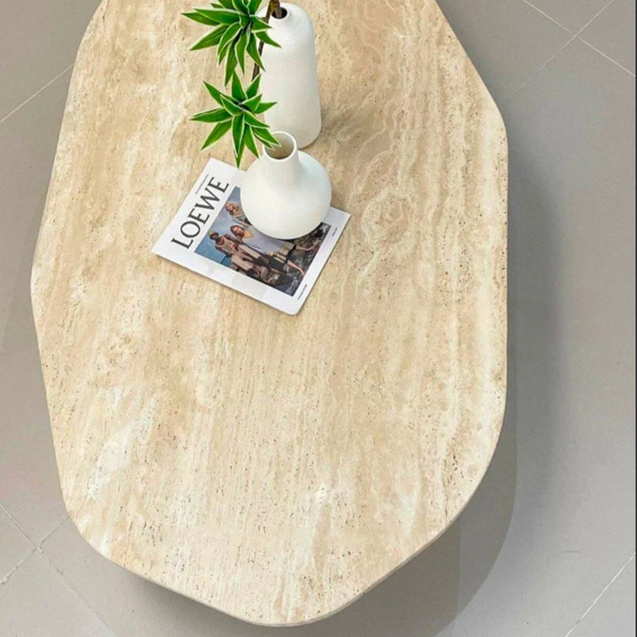 HASOS Modern Travertine Coffee Table