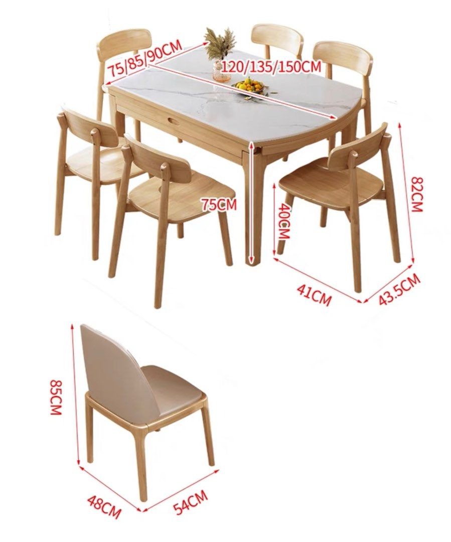 CARMONA Modern Extendable Round Dining Table