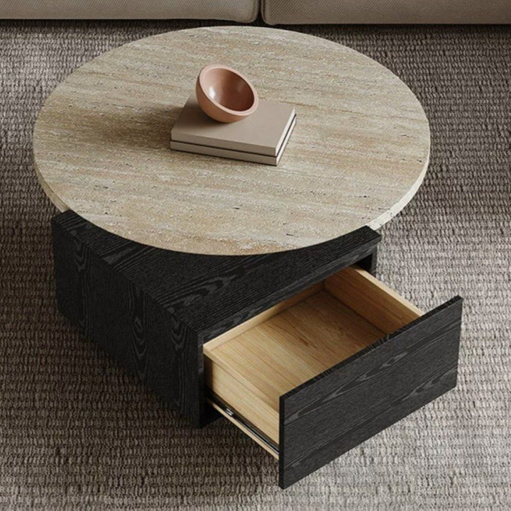 HUDURE Modern Travertine Coffee Tables