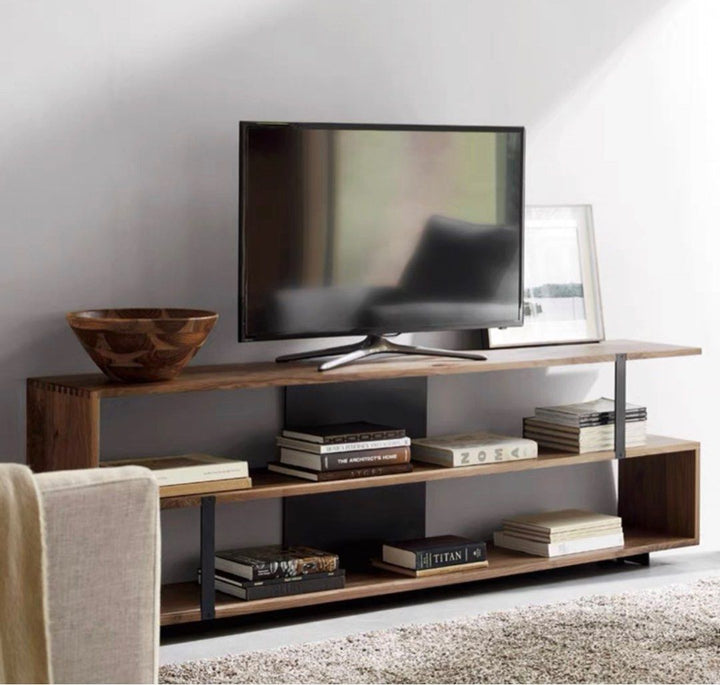 THARNIS Industrial Solid Wood TV Console