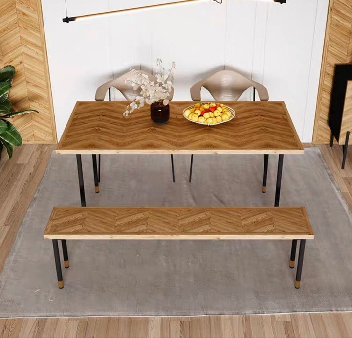 BOAZ Solid Pine Wood Dining Table / Bench