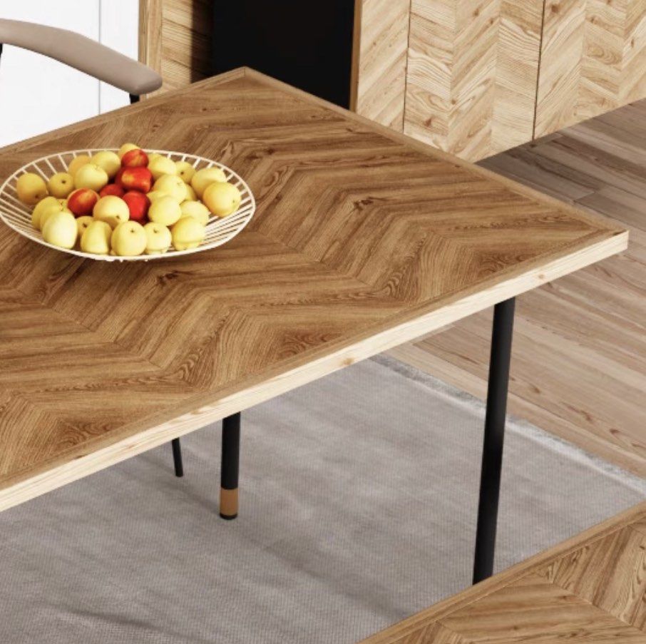 BOAZ Solid Pine Wood Dining Table / Bench