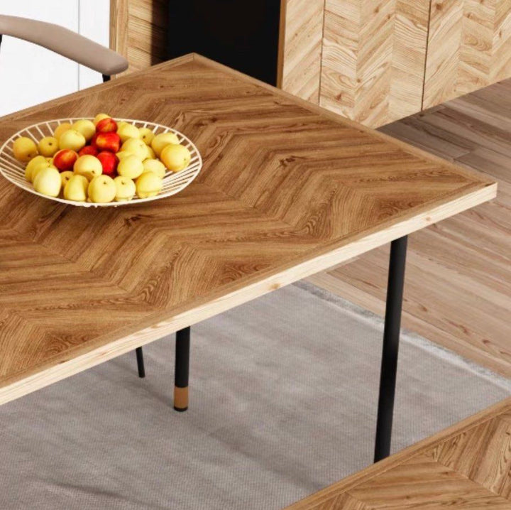 BOAZ Solid Pine Wood Dining Table / Bench