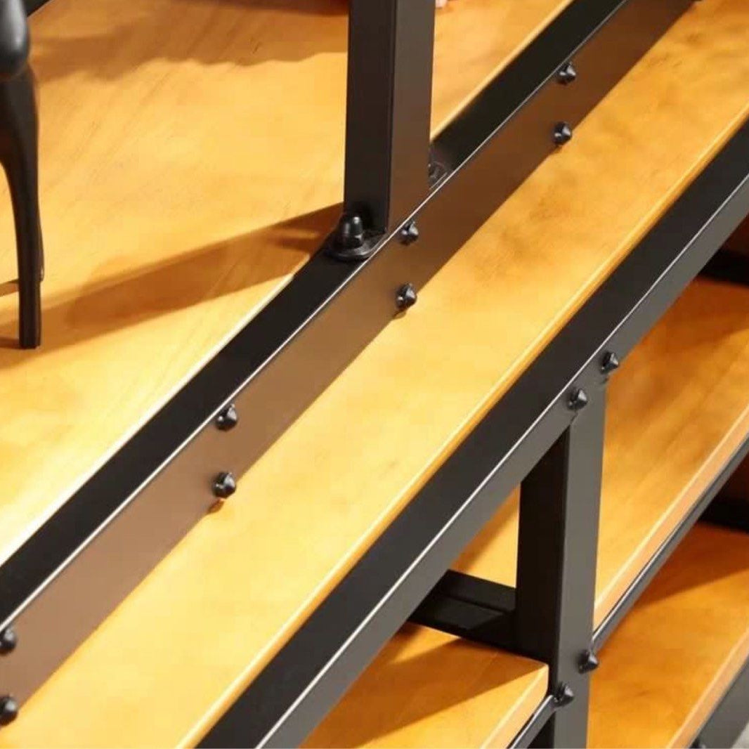 DARA Modern Industrial Solid Wood Library Shelf