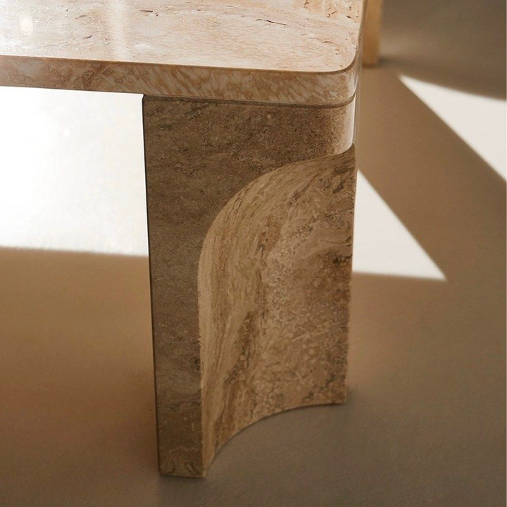 PRITCHARD Modern Travertine Coffee Table