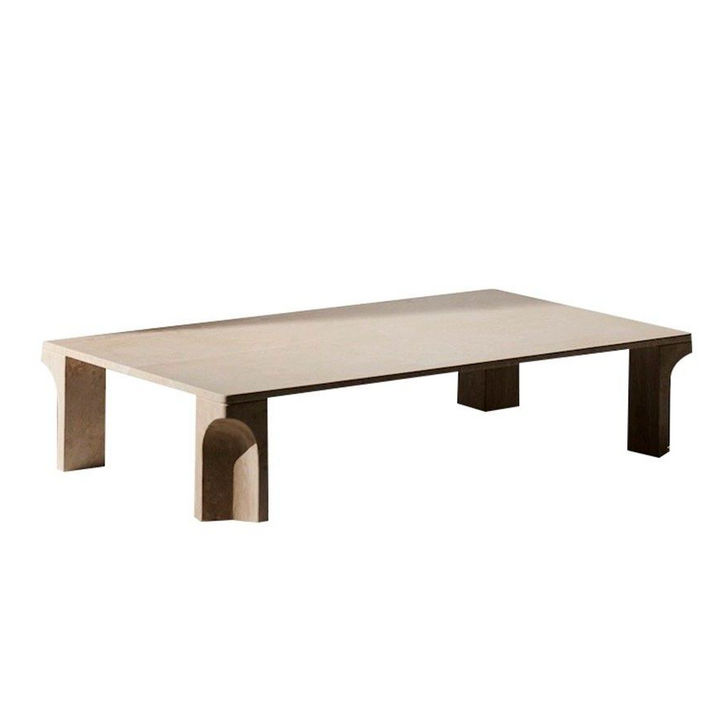 PRITCHARD Modern Travertine Coffee Table