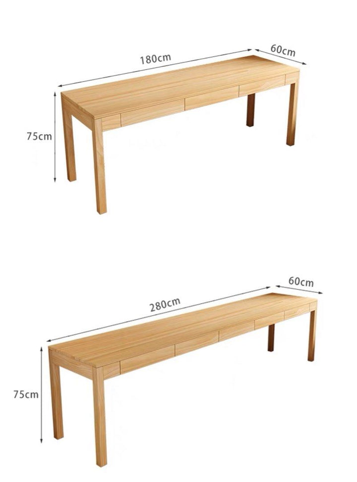 STASIOS Scandinavian Solid Wood Study Table
