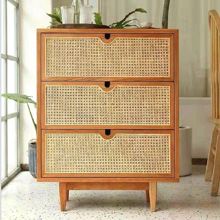 DECIMA Rustic Rattan Chest Of Drawers