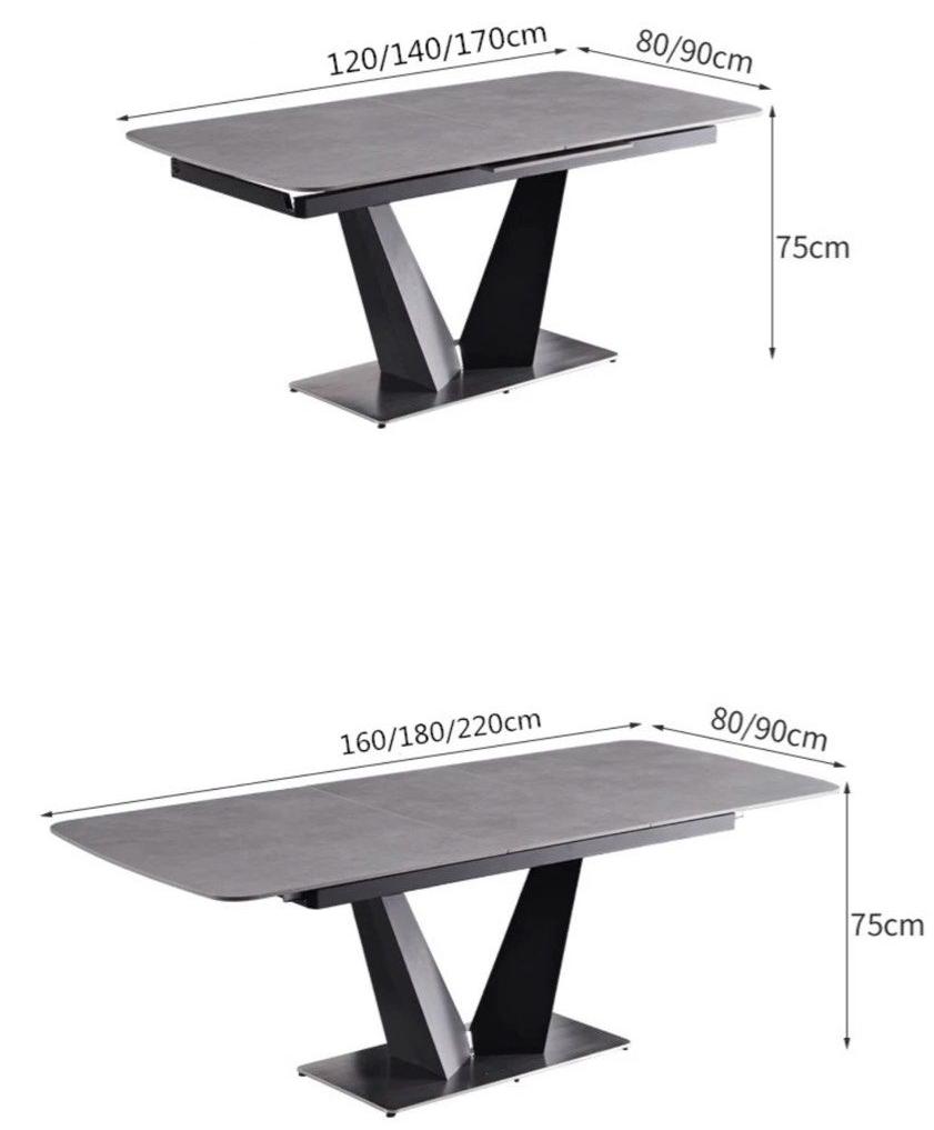 AIDEN Modern Sintered Stone Extendable Dining Table
