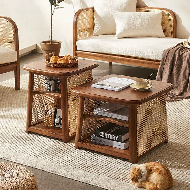 COUTURE Vintage Rattan Coffee Table