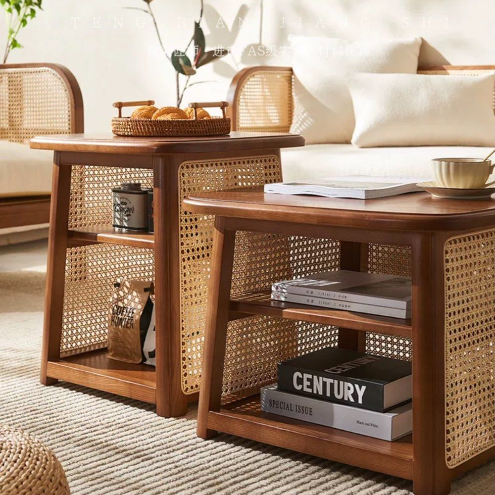 COUTURE Vintage Rattan Coffee Table