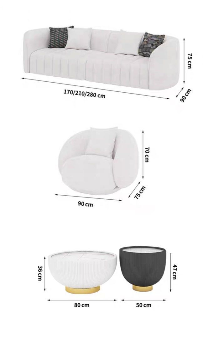 BRELLIO Modern Boucle Sofa