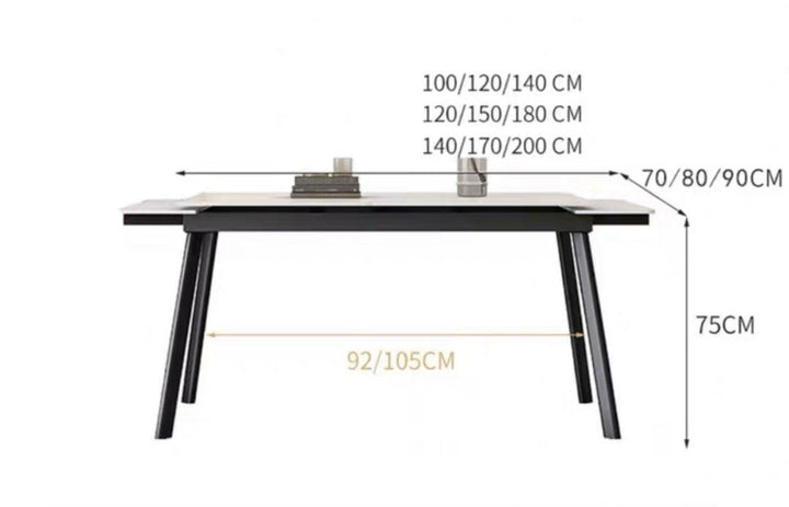 WALTE Modern Extendable Sintered Stone Dining Table