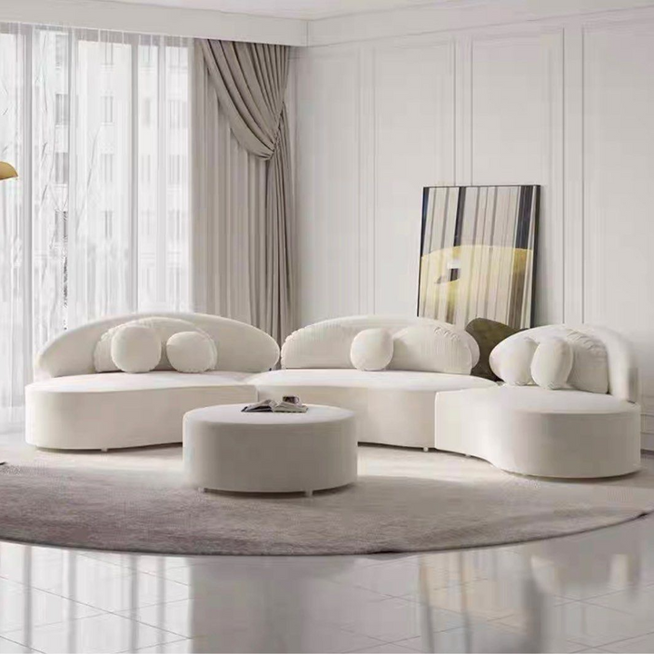 SOLANOIR Modern Curved Boucle Sofa