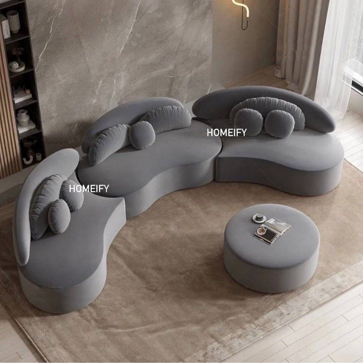 SOLANOIR Modern Curved Boucle Sofa