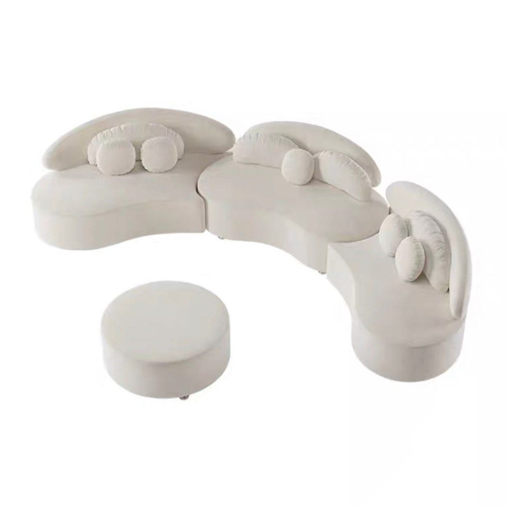 SOLANOIR Modern Curved Boucle Sofa