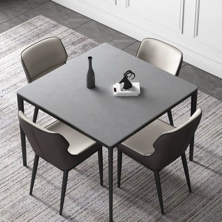 CLOTTEY Modern Square Sintered Stone Dining Table