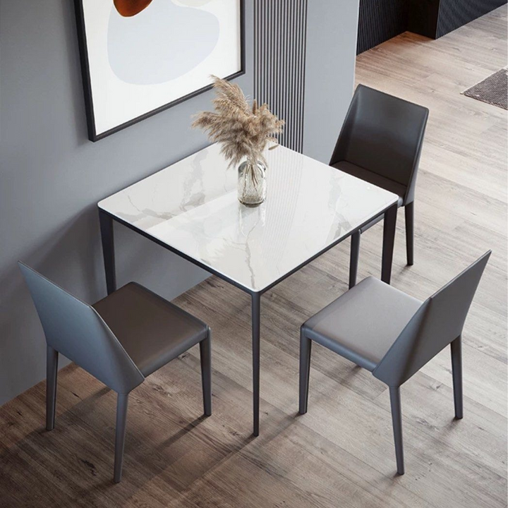 CLOTTEY Modern Square Sintered Stone Dining Table
