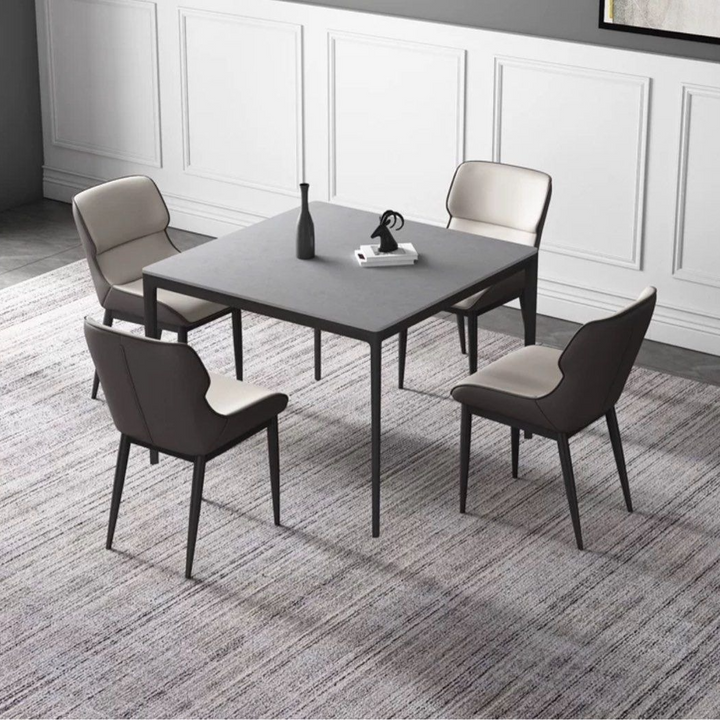 CLOTTEY Modern Square Sintered Stone Dining Table