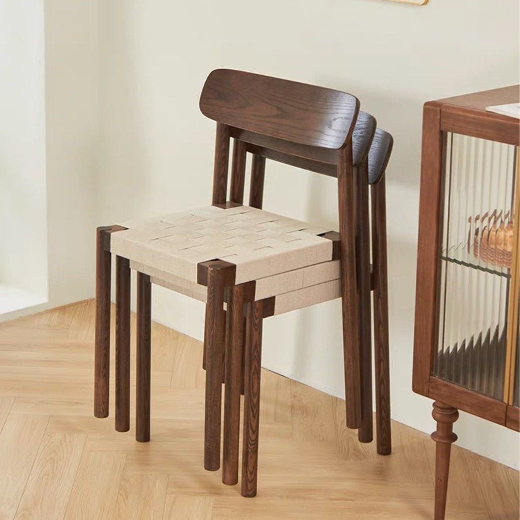 AYESHA Modern Solid Wood Stackable Chairs