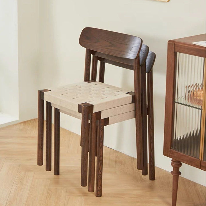 AYESHA Modern Solid Wood Stackable Chairs