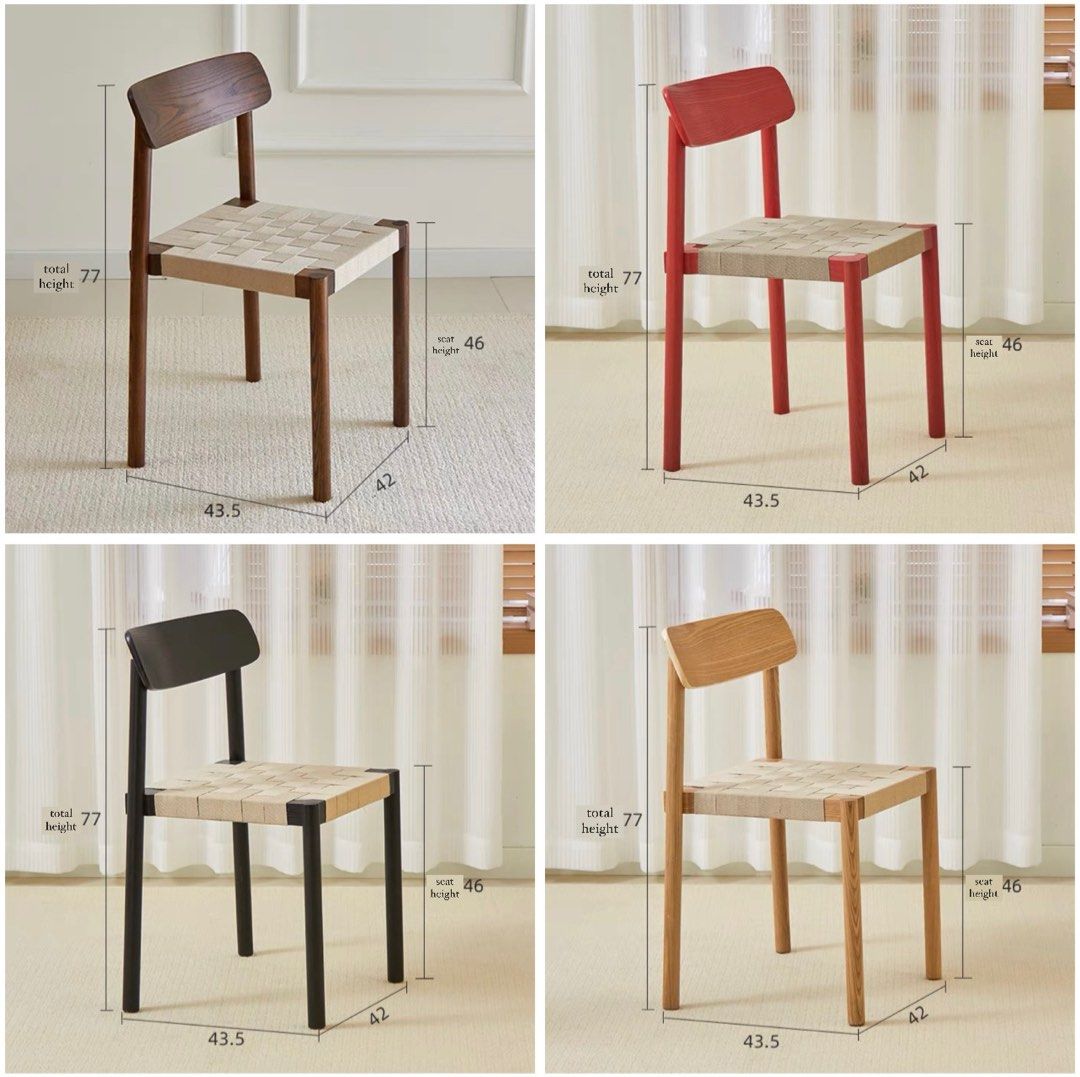 AYESHA Modern Solid Wood Stackable Chairs