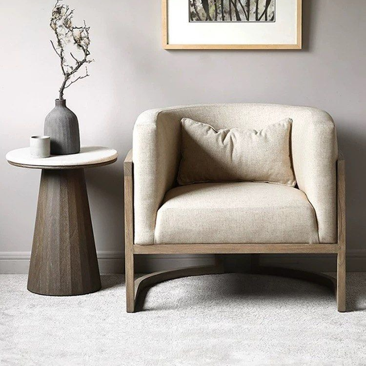 SIMON Rustic Solid Wood Lounge Chair