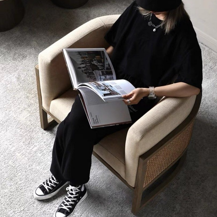 SIMON Rustic Solid Wood Lounge Chair