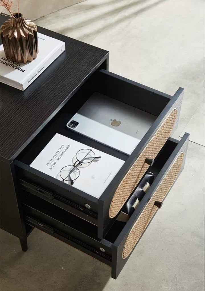 DESMOND Modern Rattan Bedside Table