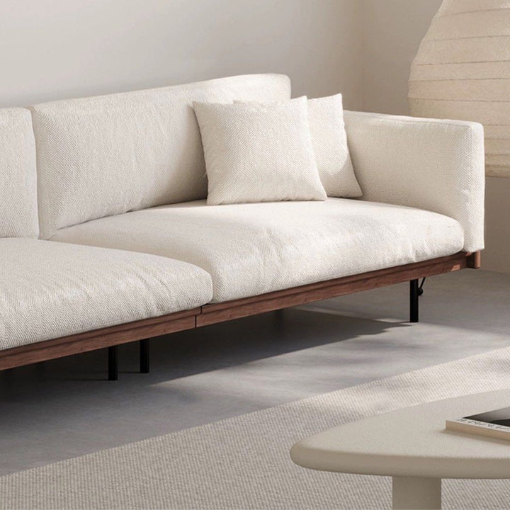 CALVIAN Rustic Walnut Fabric Sofa