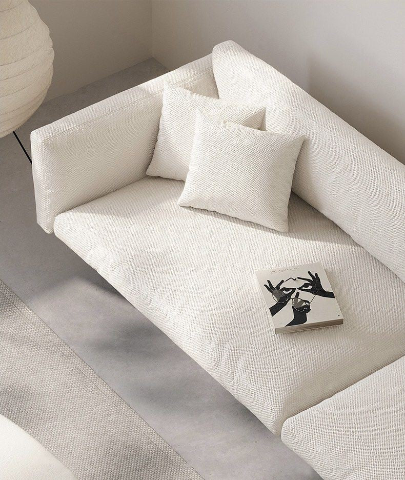 CALVIAN Rustic Walnut Fabric Sofa