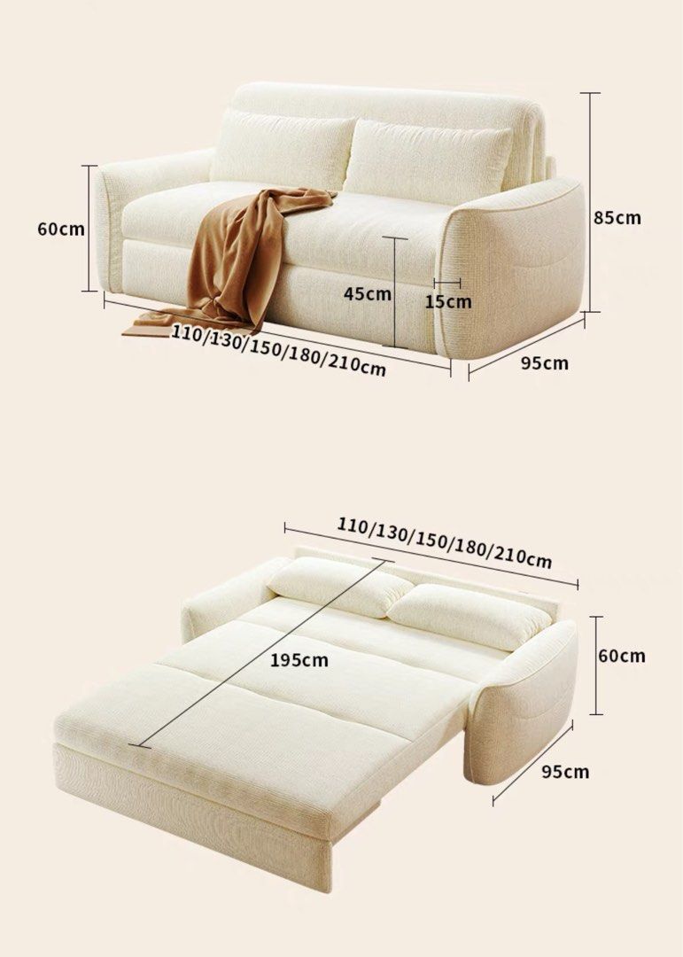 CASELVA Modern Electric Boucle Sofa Bed