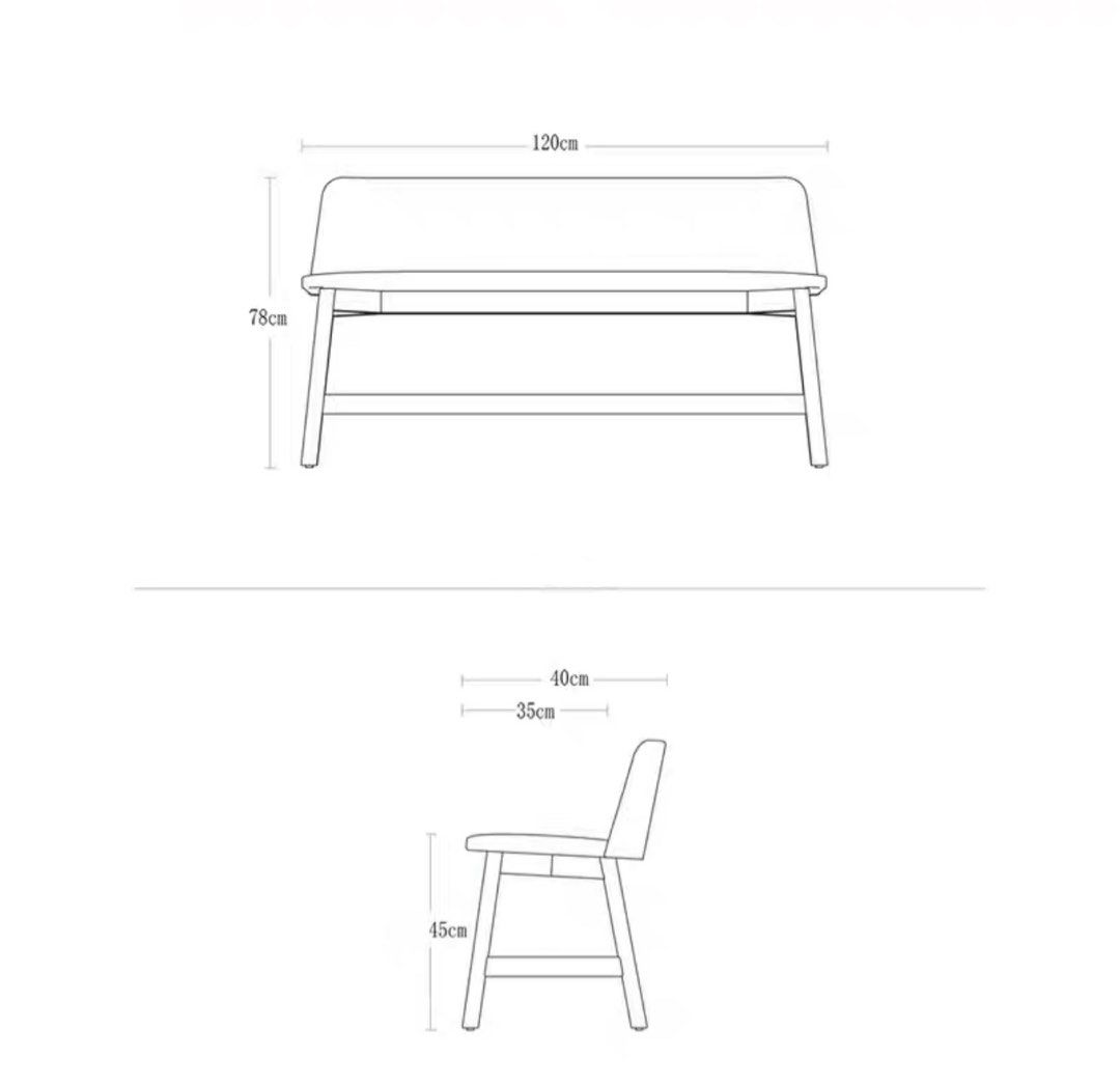 CAELAN Modern Solid Wood Bench