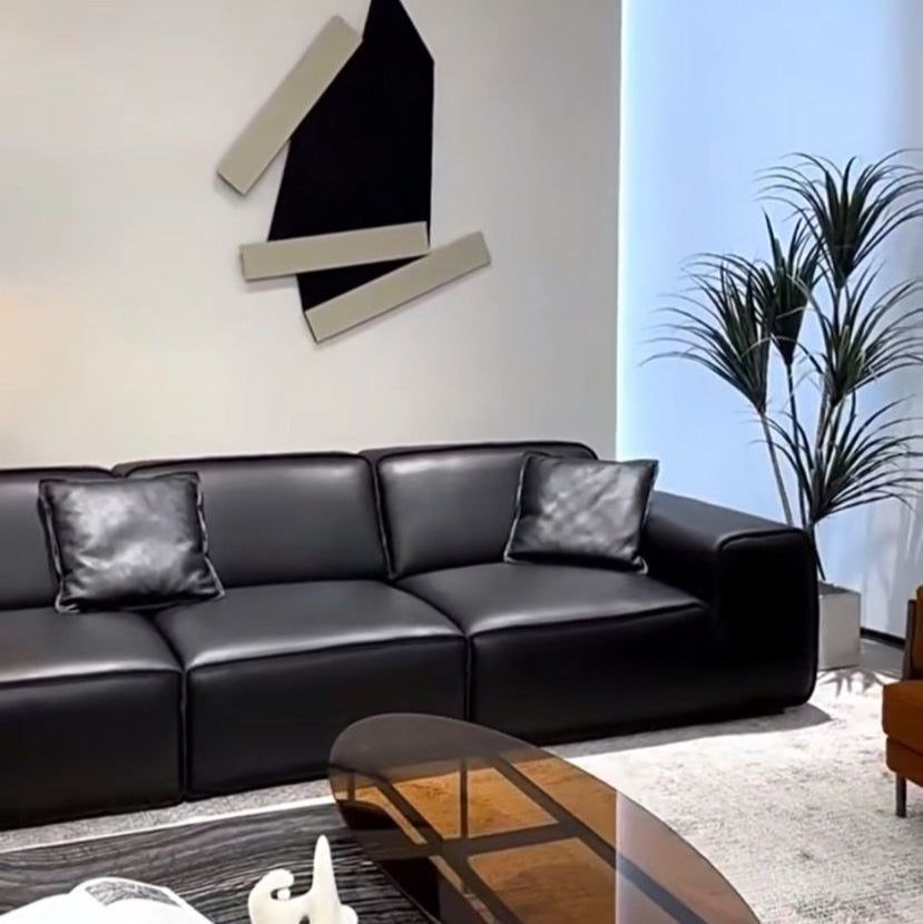 CARZANO Modern Genuine Leather Sofa