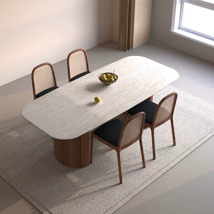 CARISSA Modern Travertine Dining Table