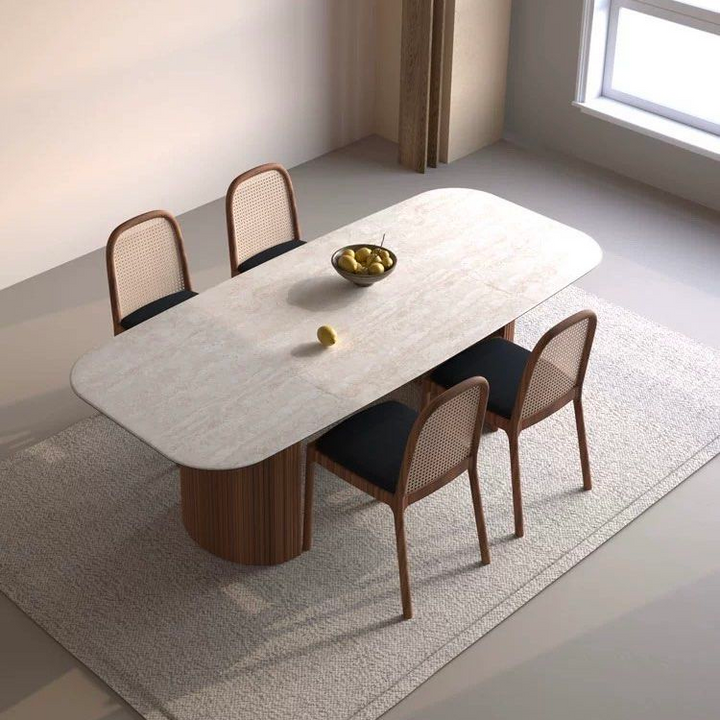 CARISSA Modern Travertine Dining Table