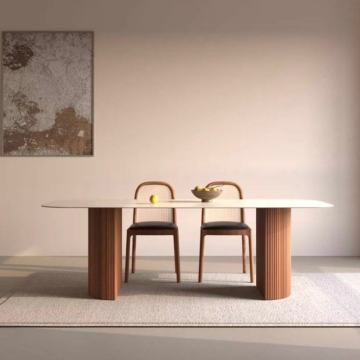 CARISSA Modern Travertine Dining Table