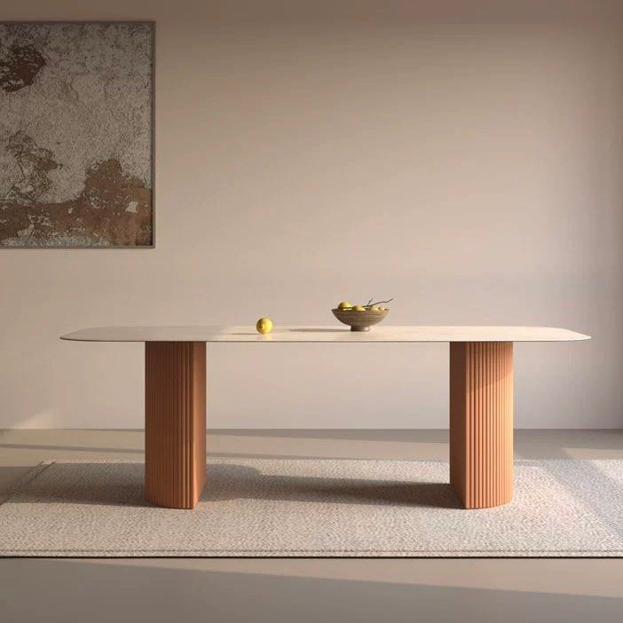 CARISSA Modern Travertine Dining Table