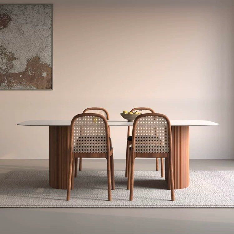 CARISSA Modern Travertine Dining Table