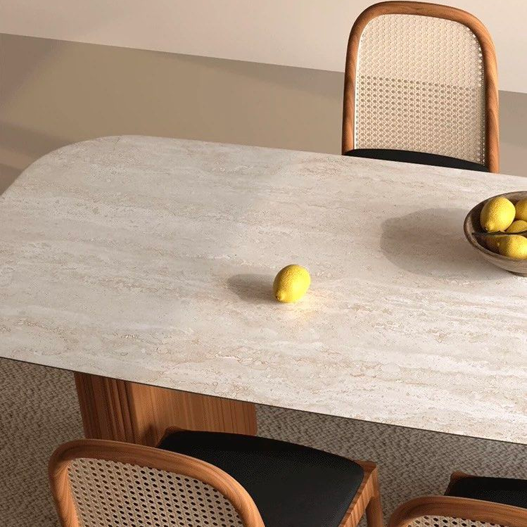 CARISSA Modern Travertine Dining Table