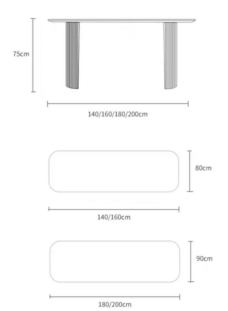 CARISSA Modern Travertine Dining Table