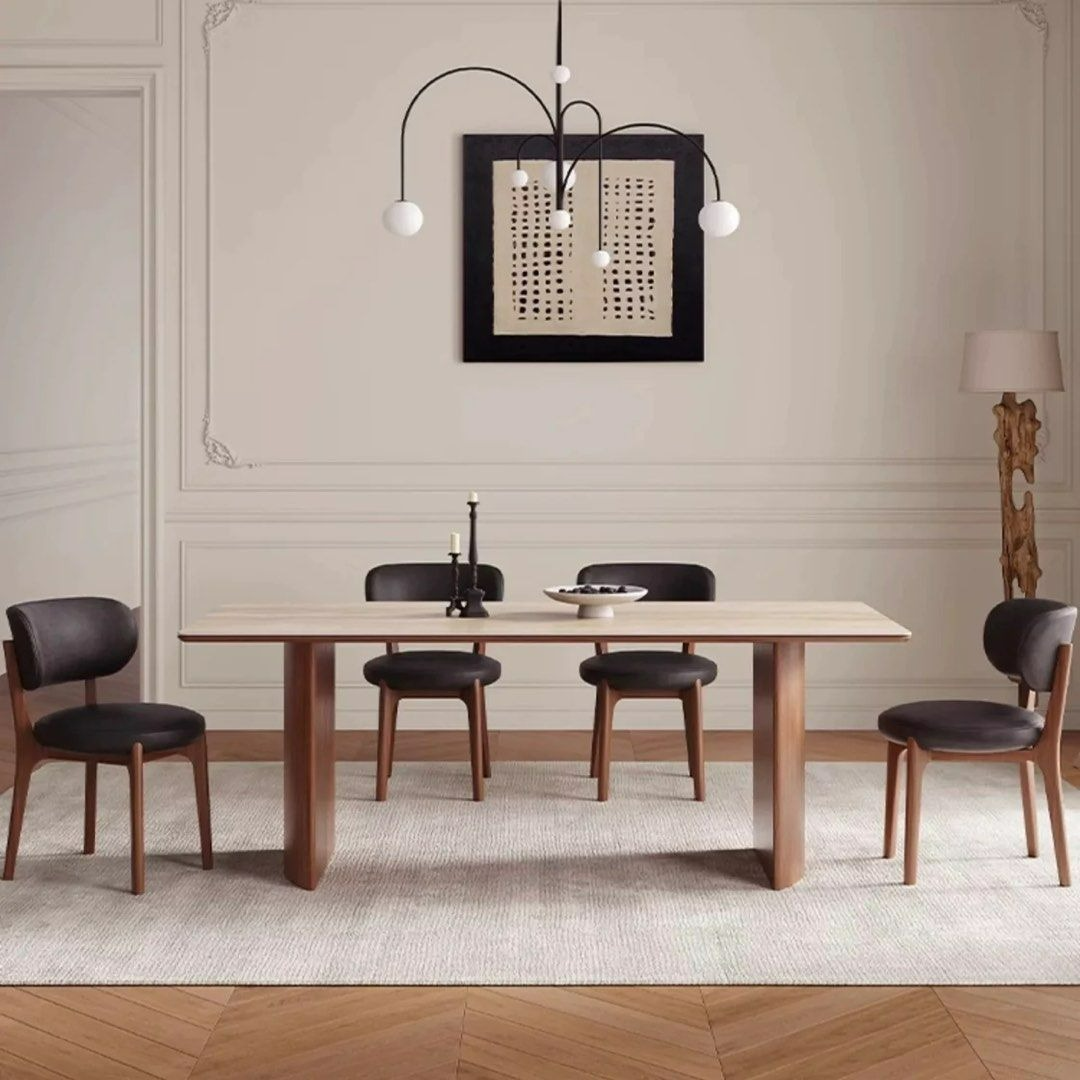 CHESTER Modern Travertine Dining Table