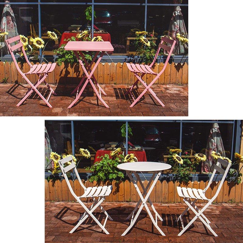 GUXTON Outdoor Foldable Metal Coffee Table