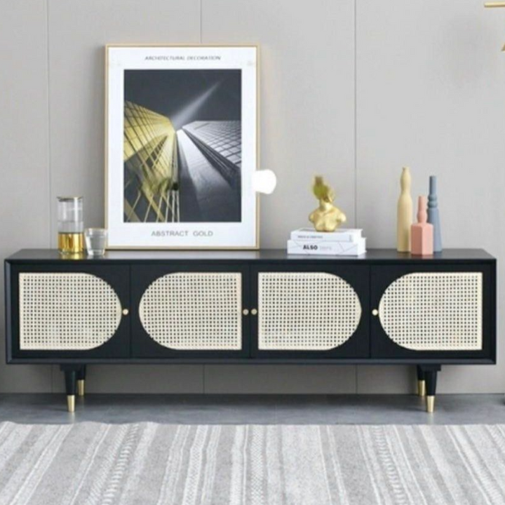 DESANN Rustic Rattan TV Console