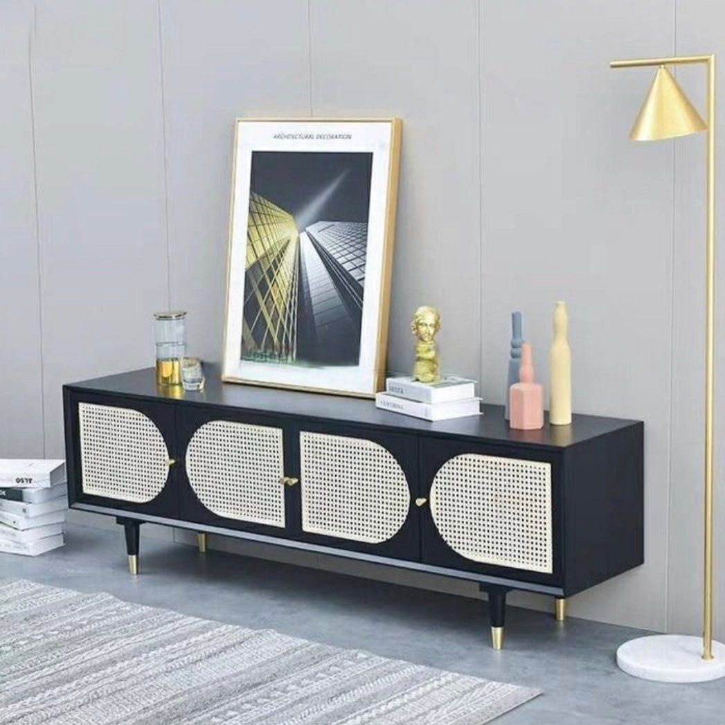 DESANN Rustic Rattan TV Console