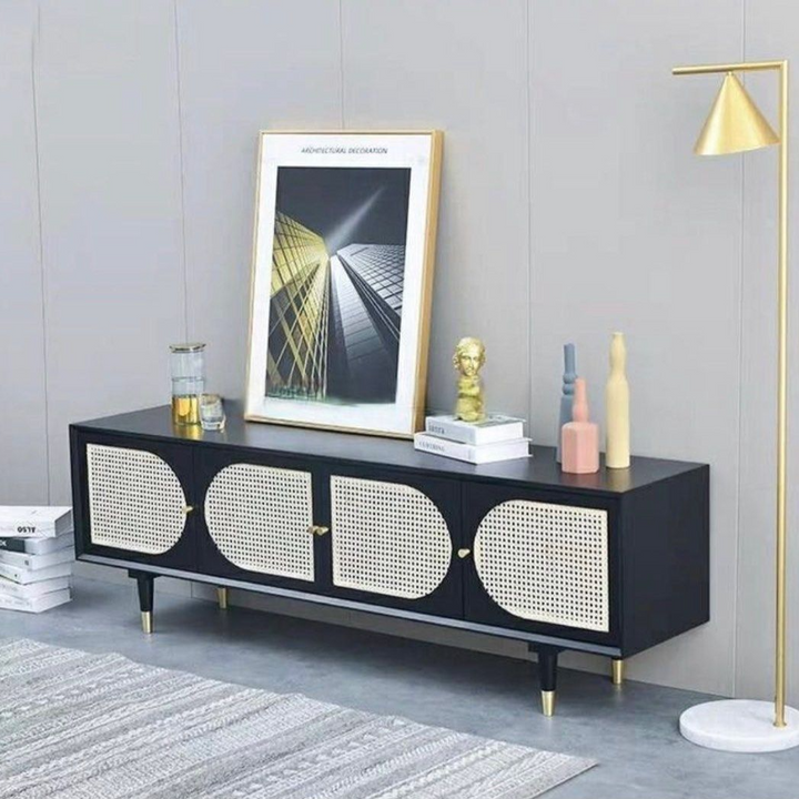 DESANN Rustic Rattan TV Console