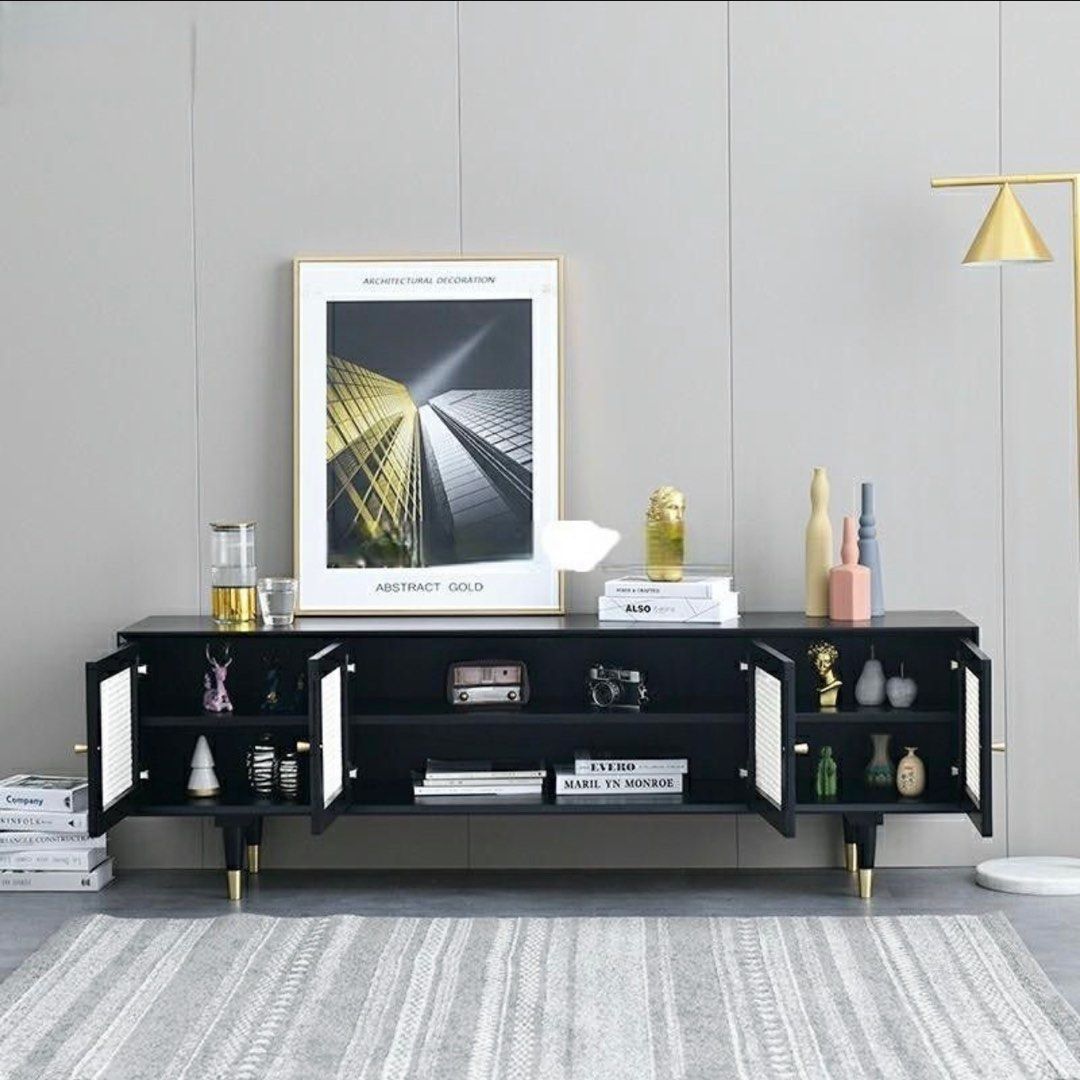 DESANN Rustic Rattan TV Console