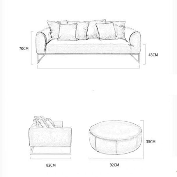 DARLENO Modern Italian Velvet Sofa