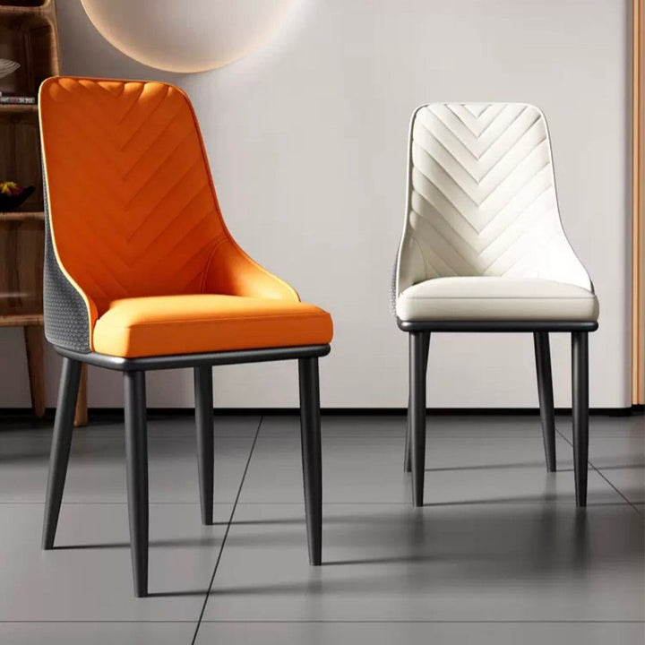 CROIX Modern Leather High-back Dining Chair