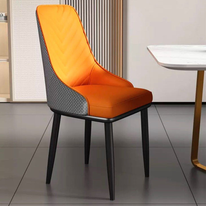 CROIX Modern Leather High-back Dining Chair